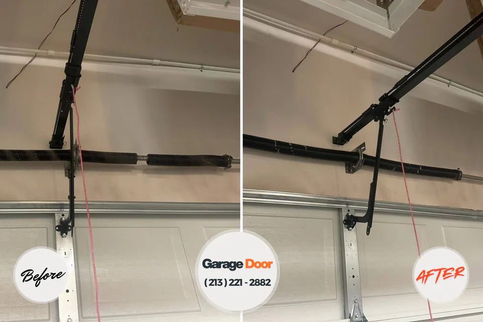 Before and after: garage door repair Bergenfield, NJ
